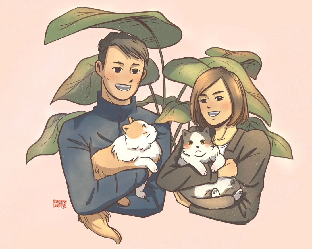 Cute Custom Digital Pet Illustration - Personalized Digital Pet Illustration - Pet Portrait for Birthday Anniversary